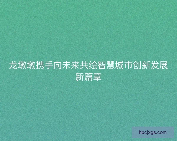 龙墩墩携手向未来共绘智慧城市创新发展新篇章